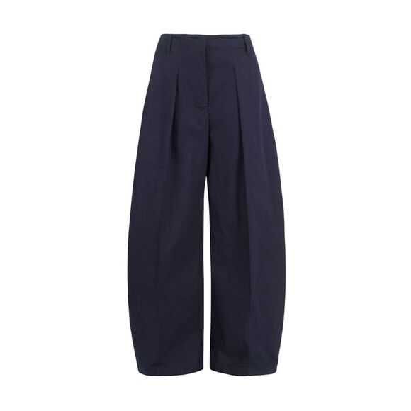 Jacquemus Women Wide-Leg, Oval-Cut Trousers In Navy Blue - Picture 1 of 3